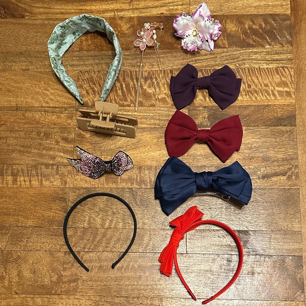 Kids Hair Accessories Set - Red, Blue, Purple, and More